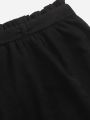 SHEIN Kids EVRYDAY Tween Girl Paperbag Waist Belted Button Front Skirt