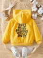 SHEIN Baby Boy Slogan Graphic Hoodie