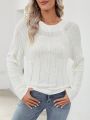 Women's Round Neck Drop Shoulder Sleeve Sweater