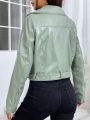 Women's Belted Jacket With Pointed Lapels