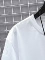 Manfinity EMRG Men's Plus Size Drop Shoulder Short Sleeve T-Shirt With Car & Letter Print
