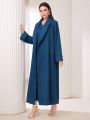 SHEIN Mulvari 2pcs/Set Shawl Collar Long Sleeve Jacket And V-Neck Sleeveless Dress