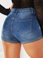 Women's Distressed Denim Shorts