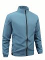 Men'S Stand Collar Zipper Closure Sports Jacket