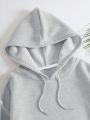 Wave Print Kangaroo Pocket Drawstring Thermal Lined Hoodie