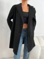 SHEIN Essnce Ladies' Single-breasted Solid Color Coat