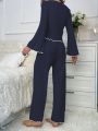 Women's Bell Sleeve Long Sleeve Long Pants Pajama Set