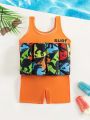 Baby Boy Dinosaur Print Float One Piece Swimsuit