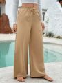 SHEIN Swim Vcay Drawstring Waist Wide Leg Cover Up Pants