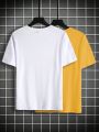 Extended Sizes Men Plus 2pcs Solid Tee