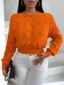 SHEIN Slayr Wavy Round Neck Drop Shoulder Sweater