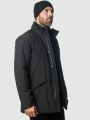 Men Flap Pocket Zip Up Winter Coat