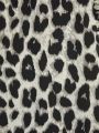 SHEIN Girls Leopard Print Mock Neck Ruffle Armhole Blouse
