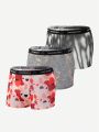 3pcs/set Men's Boxer Briefs With Letter Print Waistband