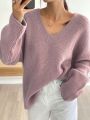 DAZY Drop Shoulder Ribbed Knit Sweater