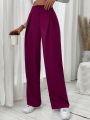 SHEIN Frenchy Women's Solid Color Pleated Dress Pants