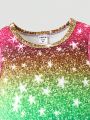 SHEIN Kids EVRYDAY Little Girls' Cute Unicorn Print Gradient Sleeveless Dress, Spring & Autumn Casual Fashion Trend