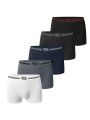 Men 5pcs Letter Graphic Boxer Brief