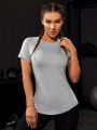 Breathable Curved Hem Sports Tee