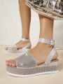 Women'S Fashionable Platform Wedge Heel Sandals With Thick Soles, Versatile Style