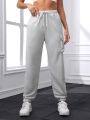 SHEIN Daily&Casual Ladies' Solid Color Cargo Sports Pants