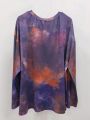 Plus Size Tie-Dyed Long Sleeve T-Shirt