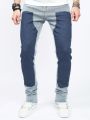 Men's Color Block Slim Fit Denim Jeans