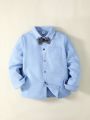 2pcs/set Boys' Formal Suit, Including Tie And Suspenders, Long Sleeve Shirt And Pants, Spring/summer/fall/winter Outfits