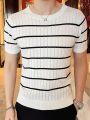 Men's Striped Short Sleeve Knit Top