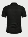 FeverCity Men's Stand Collar Short Sleeve Knitted Casual T-Shirt