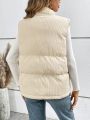 SHEIN Frenchy Women's Corduroy Solid Color Padded Vest