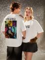 Elvis Presley X SHEIN 1pc Letter & Character Printed T-Shirt