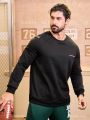 Men'S Letter Printed Raglan Sleeve Sports Sweatshirt