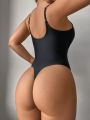 SHEIN Swim Vcay Women's Front Tie One Piece Swimsuit Monokini, No Steel Ring