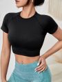 Yoga Basic Breathable Softness Raglan Sleeve Sports Tee