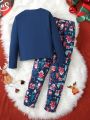 Tween Boy Christmas Print Tee & Pants PJ Set