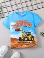 SHEIN Kids EVRYDAY Boys' (toddler/little Kid) Excavator Printed T-shirt