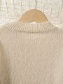 SHEIN Kids EVRYDAY Tween Girl Cable Knit Drop Shoulder Sweater Dress