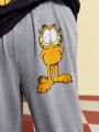GARFIELD X SHEIN Plus Size Cartoon & Letter Graphic Joggers