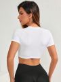 Yoga Basic Round Neck Short Sleeve Sports T-Shirt