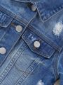 Little Boys' Medium Washed Distressed Denim Jacket