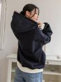 Dazy-Less Color Blocked Kangaroo Pocket Raglan Sleeve Hoodie