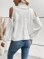 Turtleneck Cold Shoulder Sweater