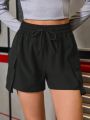 SHEIN Street Sport Ladies Drawstring Waist Sports Shorts With Flap Pocket