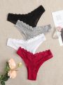 4pack Contrast Lace Panty