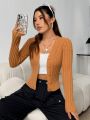 Women's Buttoned Long Cardigan With Pockets