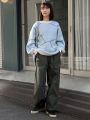 FRIFUL Solid Color Slant Pocket Long Pants