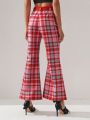 Simone Rogers SHEIN X Simone Rogers Womens Flare Belted Pants