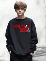 Teen Boy Slogan Graphic Drop Shoulder Sweatshirt