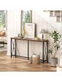 SUPERJARE Console Table with Outlet & USB Ports, 63 Inches Sofa Table, Entryway Table